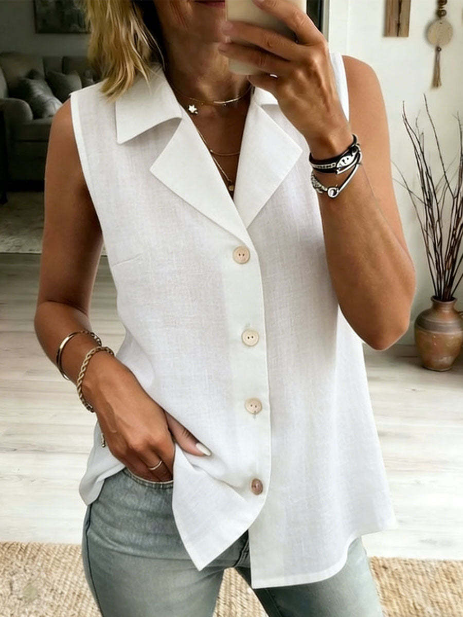 Ajouré Sans Manches Coupe Ample